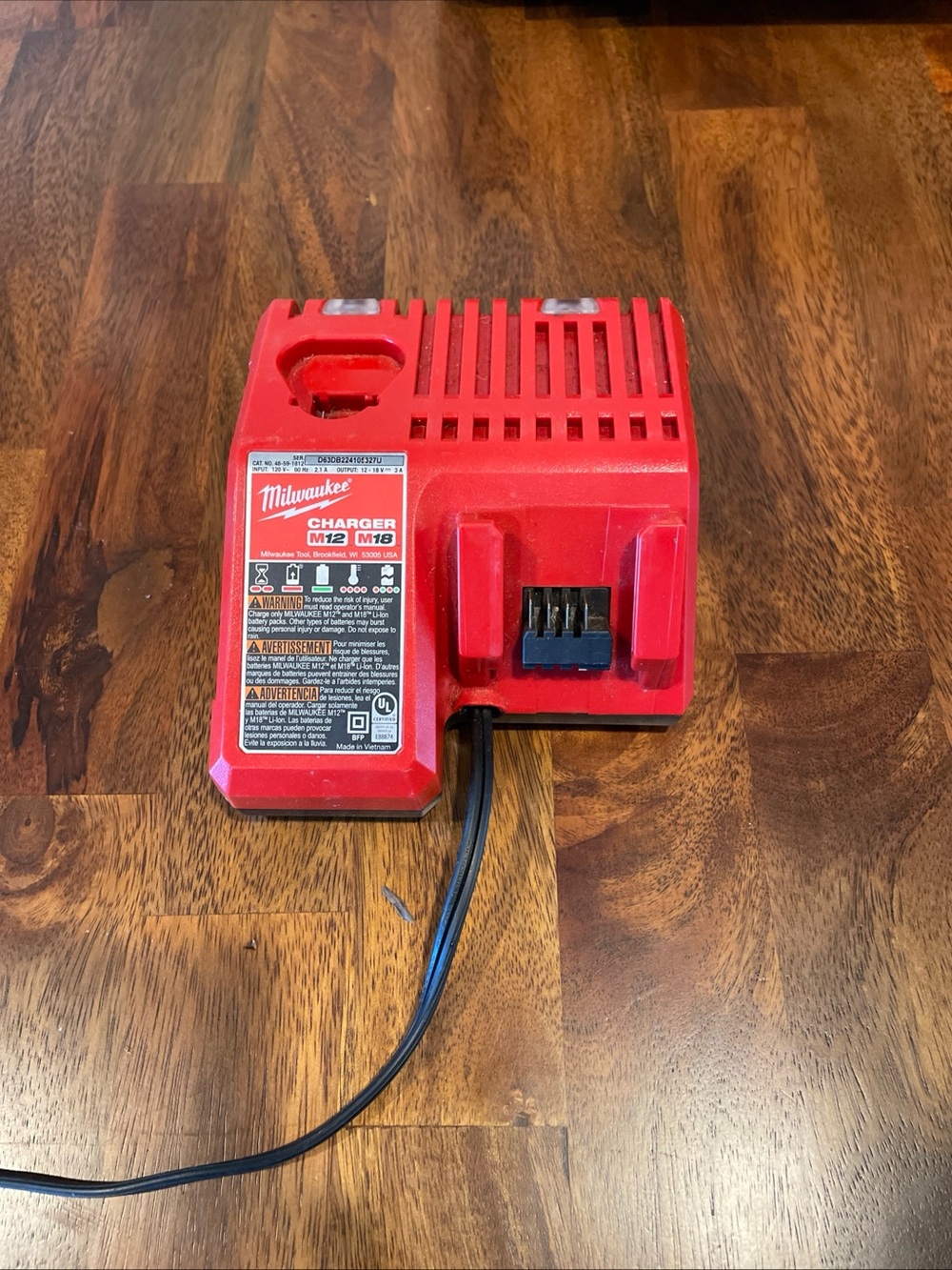 Milwaukee Red Charger for M12 and M18 Tool Batteries